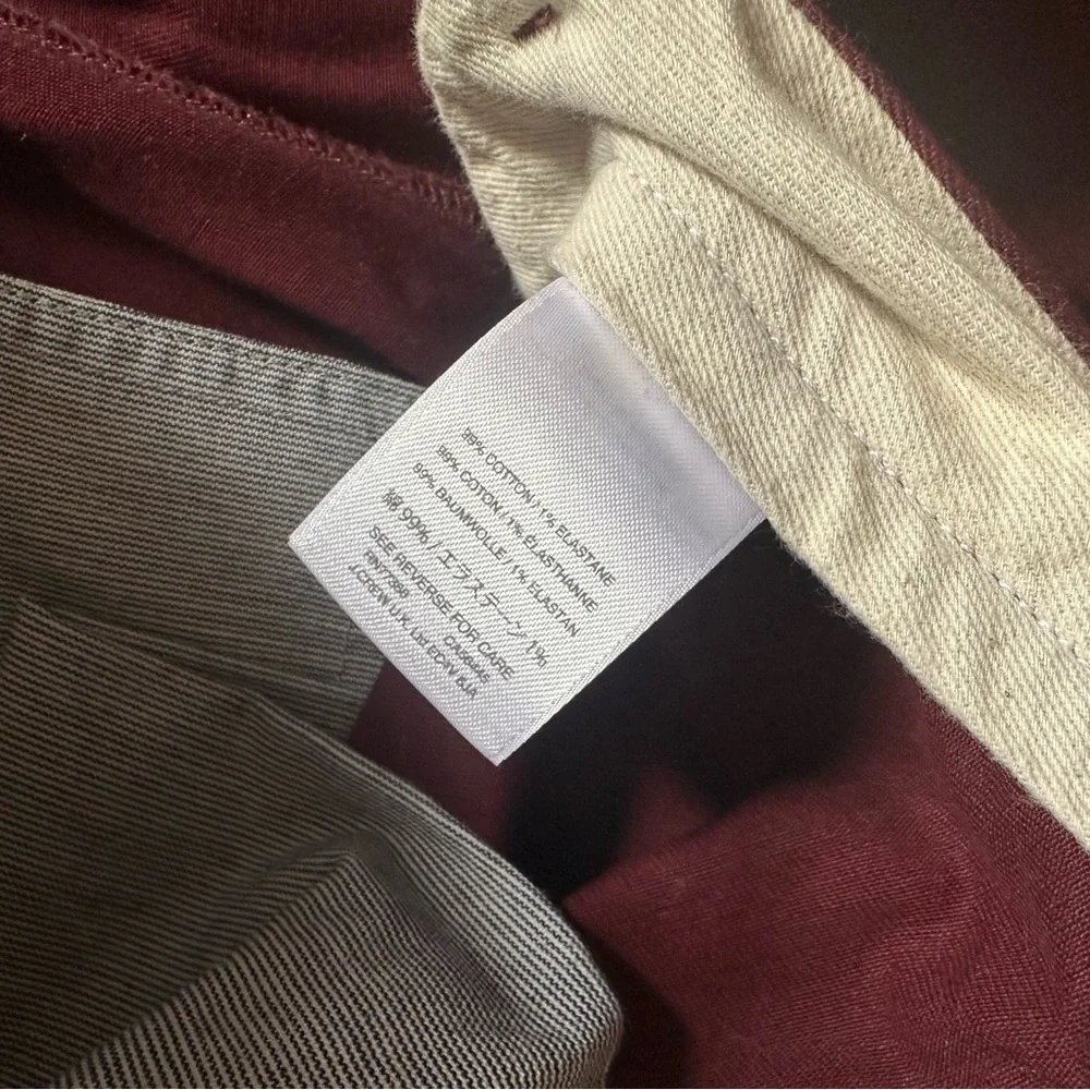 💜 J. Crew Wine Red Stretch 484 Slim Chino Pants (W28 L32)